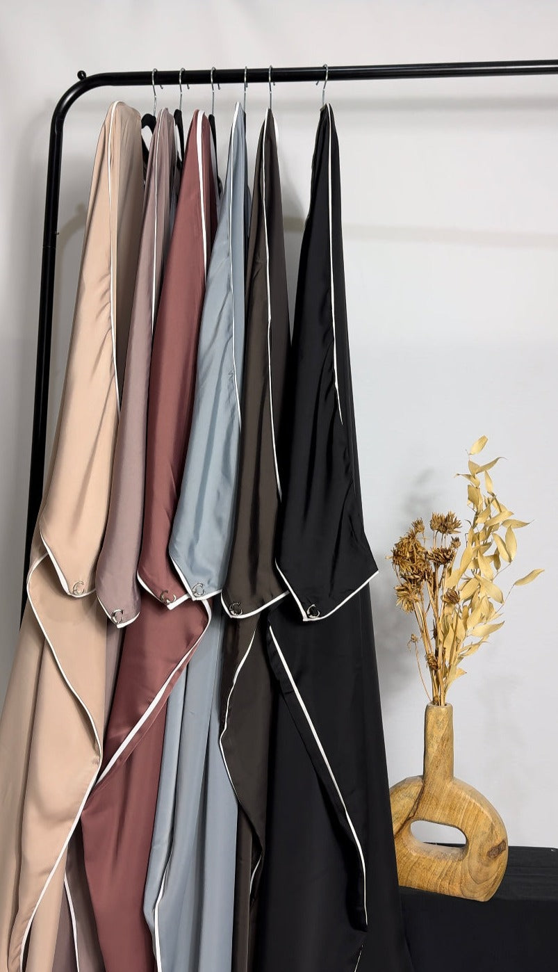 Piped Abaya - Mink