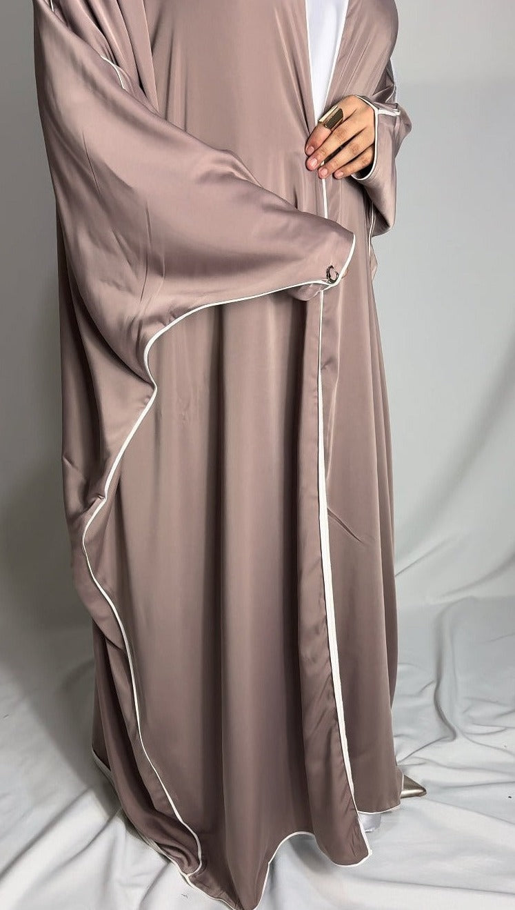 Piped Abaya - Mink