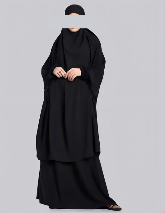 Two-Piece Jilbaab - Black